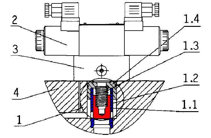二通插裝閥的典型結(jié)構(gòu)圖